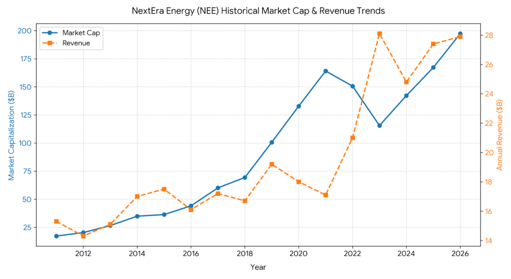 NextEra market cap vs revenue