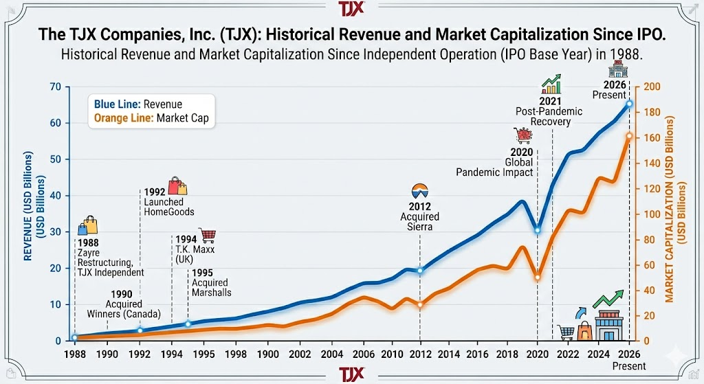 TJX market cap vs revenue