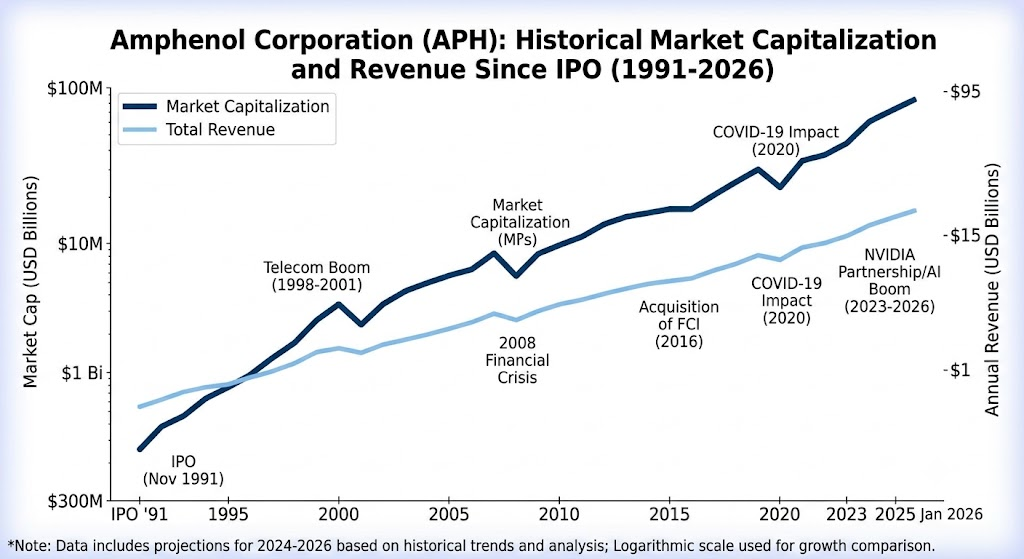 Amphenol market cap vs revenue