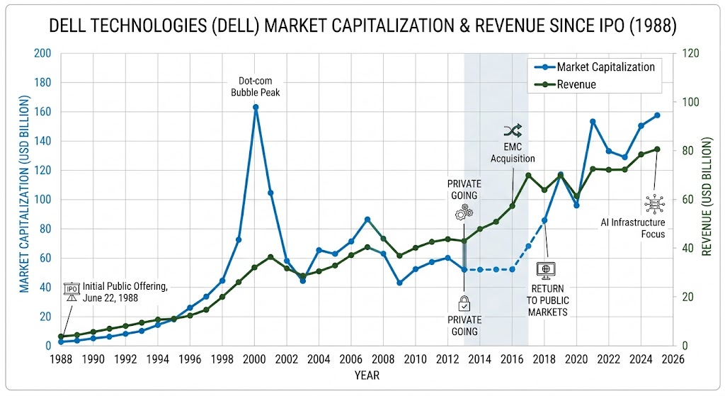 Dell revenue vs market cap